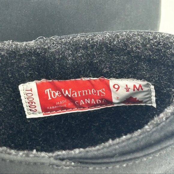 Toe Warmers Snow Booties Winter Black Snow Boot Women’s 9.5 M Canada Made Shoes - Picture 3 of 7